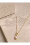 Pearl Detailed Paperclip Model Necklace Stylish Women's Necklace 45cm