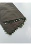 Handmade Pearl and Sand Bead Embroidered Handcrafted Writing Cloth Yemeni 100X100 cm - 3