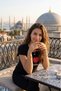 Black I Love Istanbul Printed Women's T-Shirt - 2