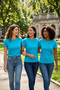 Light Blue Solid Color Women's T-Shirt - 2