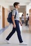 Boys' Navy Blue Gabardine Lycra Flexible Straight-Cut Pipe-Leg School Trousers (Middle-High School) - 5