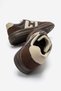 Double-Faced H-Li Skin Women's Sports Shoes Brown Beige - 4