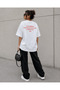 Women's Oversize White Rihanna Back Print T-Shirt