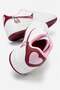 Heart Patterned Studded Leather Women's Sneakers White Pink Burgundy - 5