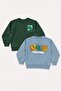 Boy's Printed Crew Neck 2-Piece Sweatshirt