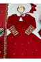 Red Faux Georgette Embroidered Anarkali Gown Set - HRT8329 | Red-Size:M-38-Inches - 6