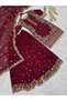 Maroon Faux Georgette Salwar Kameez Dupatta - HRT5926 | Maroon-Size:M-38-Inches - 3