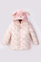 Rabbit Patterned Fleece Lined Winter Coat for Girls - 2