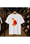 Butterfly Round Printed 100% Cotton Oversize Loose Regular Fit Crew Neck T-Shirt