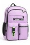 School Backpack Light Pink 3 Compartments Orthopedic with Water Bottle Pocket 42X27X16Cm - 3