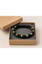 Selvarin Moss Black Leather Men's Bracelet - Green and Yellow Beaded Weave Design - 3