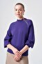 205 Zipper Detail Tricot Tunic Purple - 2