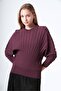 202 Elastic Waist Tricot Sweater Bordo - 2