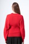 202 Elastic Waist Tricot Sweater Red - 3