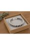 Vellaro Ivoryline Black Leather Men's Bracelet - White Cross Weave Detail - 2