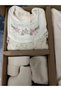Floral Embroidered Velvet Jumpsuit, Organic Cotton Knitwear Swaddled 5-Piece Baby Girl (0-3 Months) Hospital Discharge Set - 3