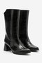 Loki Women's Black Crocodile Pull-On Below the Knee Mid-Length Boots - 3
