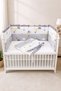 Gray Ruffled 60X120 Furniture Crib Edge Protection Set - 4 Piece Dream Series - 8