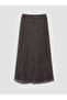 Lcwaikiki Classic Brown Polka Dot Pleated Skirt with Elastic Waist - 4