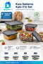 Set of 4 Square Storage Containers with Lids 500 ml 900 ml 1.5 L 2.5 L Bpa Free - 3