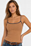 Contrast Striped Knitwear Athlete Bodysuit