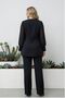 Women's Stone Embroidered Crepe Jacket Trousers Suit Stylish Double Suit 36-48 46417 - 3