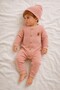 Girl 7 Boy / Unisex Baby Romper Set Teddy Bear Detailed Buttoned 2-Piece Romper and Beanie Set - 2