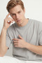 Men's Gray Oversize Crew Neck Cotton T-Shirt - 5