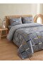 Colorful Tile Pattern Welsoft Double Sleeping Set |   Bedspread |   Double-Sided Duvet 195X215 Cm, 2 Pillowcases 50X70 Cm, Fitted Sheet |   Textured, Soft Set - 4