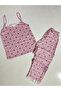 Strappy, Patterned Pajama Set - 2