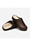 Mw410 Brown Genuine Leather with Real Wool Inside, Winter Full-Cover Cork Sole Unisex Orthopedic Sabo Slippers - 3