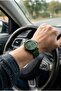 Black-Green Men's Wristwatch |   45mm Stainless Steel Case, Silicone Cord - 2