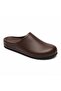 Mk410 Brown Genuine Leather Full Covered Cork Sole Unisex Orthopedic Sabo Slippers - 2