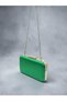 Grass Green Satin Silver Detailed Chain Strap Women's Evening Dress Bag Wedding Engagement Graduation - 6