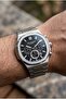 Silver Men's Wristwatch |   42mm Stainless Steel Case, Black Dial