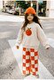Girls' Orange Suezene Embroidered 3-Yarn Sweatshirt Pants Set 2-8 Years - 2