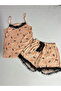 Shorts, Straps, Patterned Pajama Set - 2