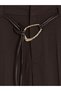 Ozmarka New Season Brown Spanish Flared Women's Trousers with Belt at the Waist - 6