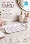 Soft Small Size Plastic Serving Tray with Handle, Dot Patterned, White Powder, Bpa Free - 3