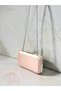 Powder Pink Satin Silver Detailed Crystal Stone Chain Strap Women's Evening Dress Bag Wedding Engagement Graduation - 6