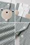 Cute Teddy Bear Detailed Plaid Patterned Newborn Jumpsuit – 100% Cotton - 2