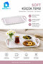 Soft Small Size Plastic Serving Tray with Handle, Dot Patterned, White Powder, Bpa Free - 2