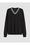 Black Oversize Soft Touch Women's Sweatshirt - 5