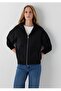 Hooded, Zippered, Ruched, Loose Fit Women's Sweatshirt