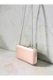 Powder Pink Satin Silver Detailed Crystal Stone Chain Strap Women's Evening Dress Bag Wedding Engagement Graduation - 6