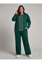 Plus size lycra modal fabric pocketed slit comfortable cut tracksuit set - 2