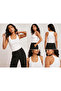 Women's 4-Piece Strappy Athlete Set – Basic Daily Underwear Athlete – White Black Navy Blue Gray - 4