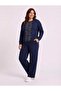 Plus Size Lycra Modal Fabric Suit with Pockets, Slits and Stone Details - 2