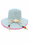 Children's Summer Straw Hat Daisy Detailed Colorful Beaded Beach Hat