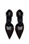 Women's Brown Ankle Buckle Platform Feather Detailed High Thin Heeled Leather Shoes Af11000421 - 5